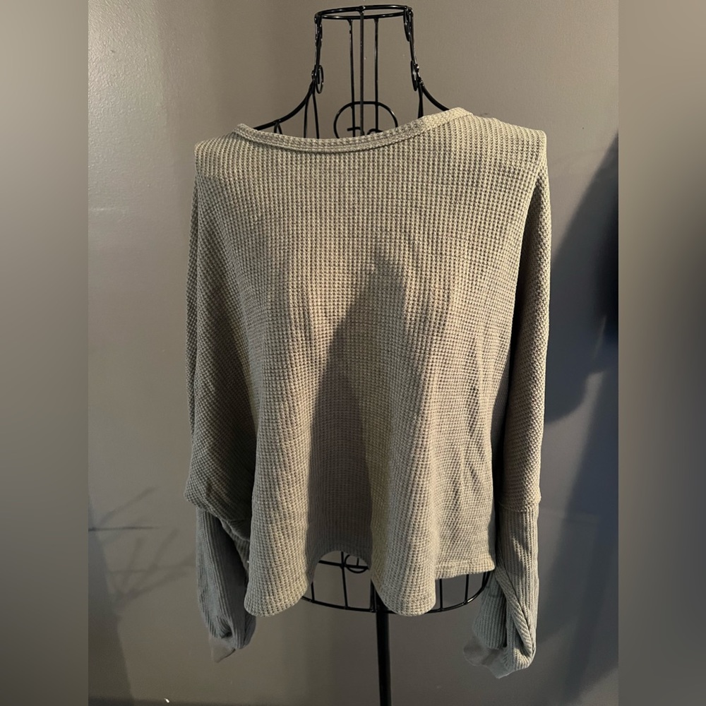 Pink Lily Lovely Spirit Olive Thermal Blouse